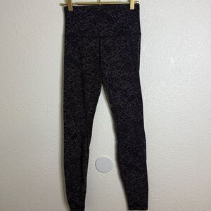 Lululemon- butter soft align Black and Pink lace Patterned Leggings size 4